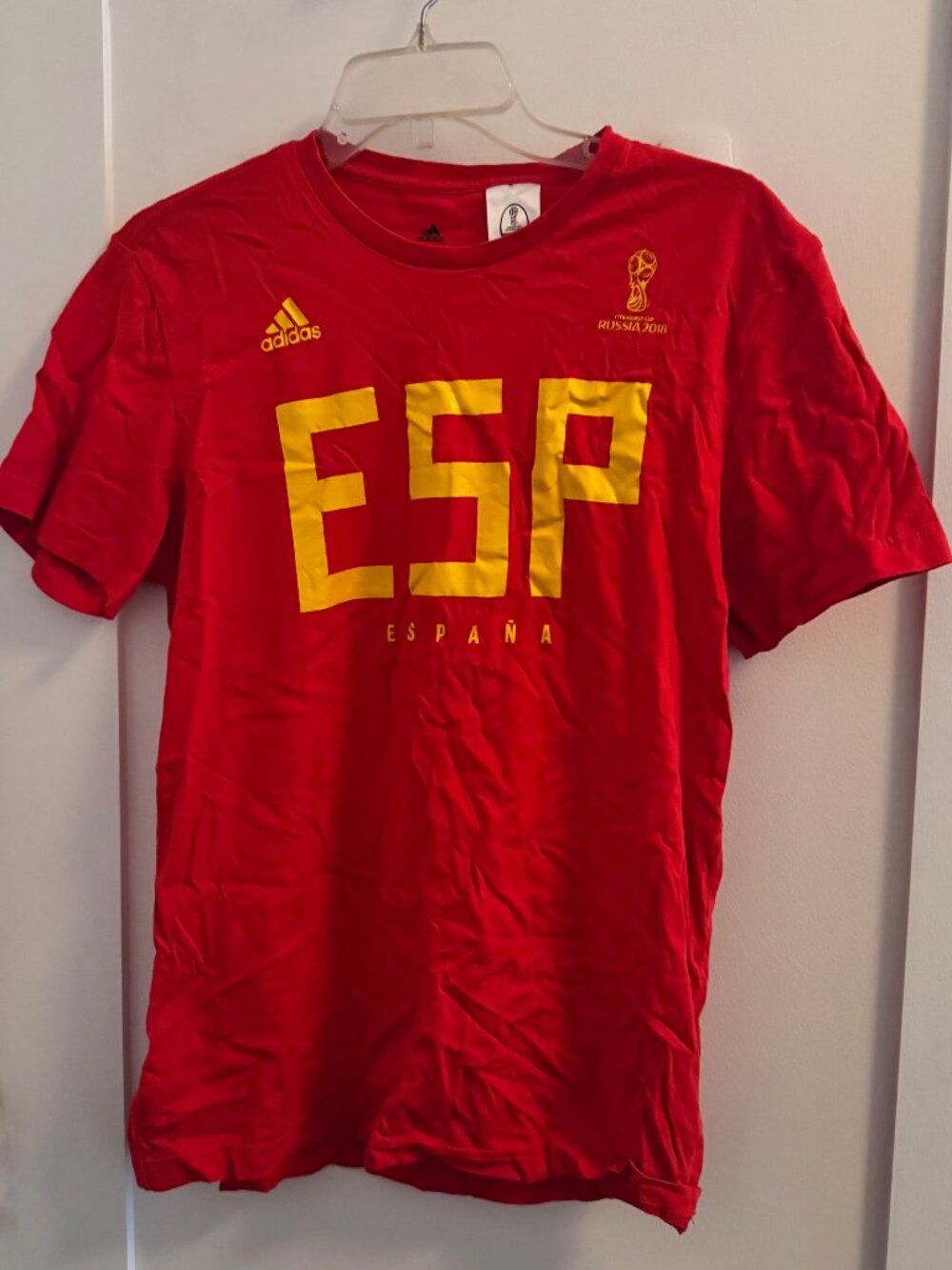 Adidas España Spain FIFA World Cup Russia 2018 Red Shirt Men's Size M